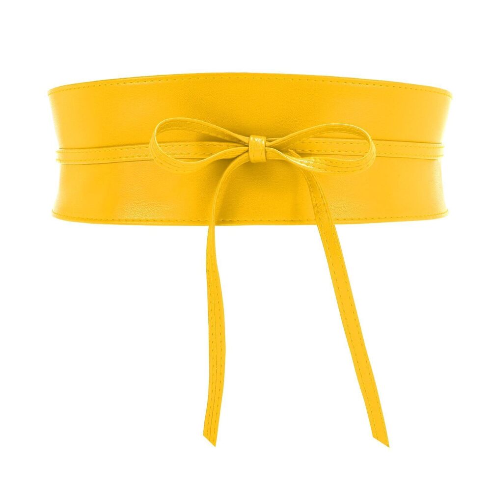 4792 Women Obi Waist Belt Faux Leather Wide Wrap Around Bowknot